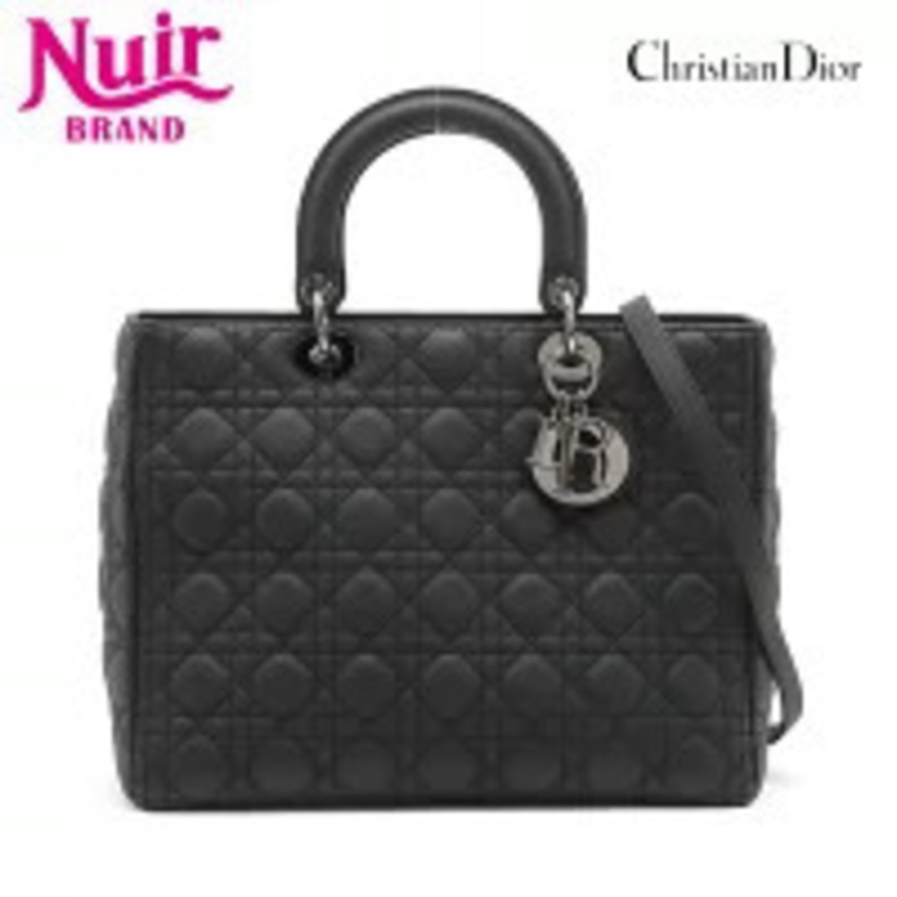 Christian Dior Lady Matte Handbag Black